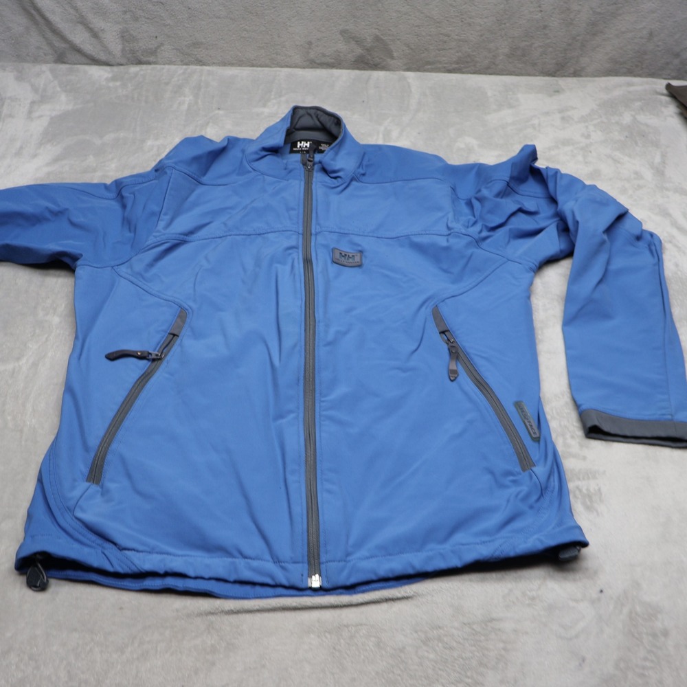 Helly Hansen Jacket Men Large Blue InterfaceDry Fast & Light Softshell Wind Rain